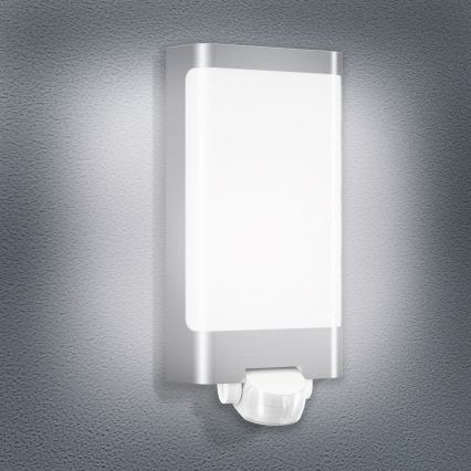 STEINEL 010461 - Lámpara LED con sensor para exterior L240LED LED/7,5W acero inoxidable IP44