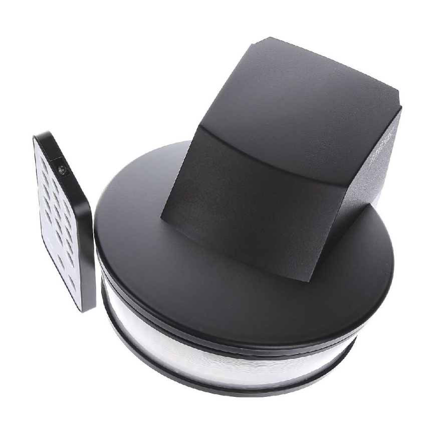 STEINEL 034979 - Sensor de movimiento para exterior SenslQ S negro IP54 + control remoto