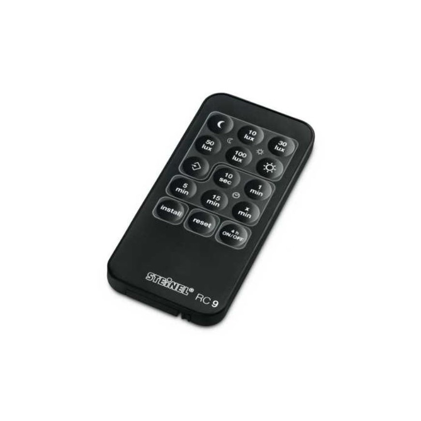 STEINEL 034979 - Sensor de movimiento para exterior SenslQ S negro IP54 + control remoto