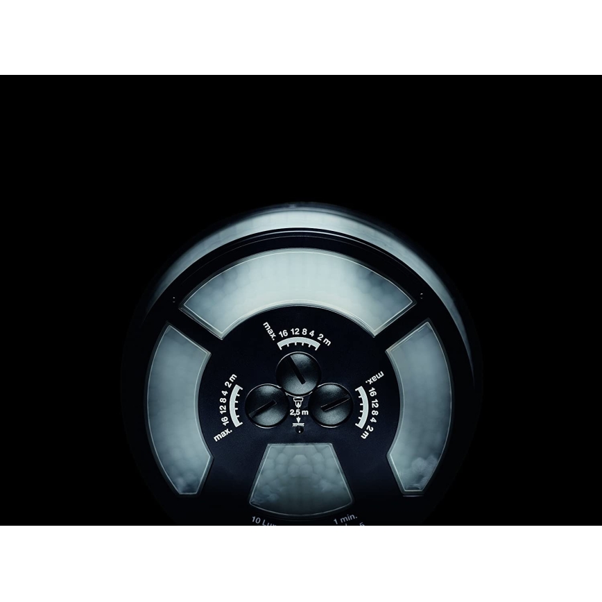 STEINEL 034979 - Sensor de movimiento para exterior SenslQ S negro IP54 + control remoto