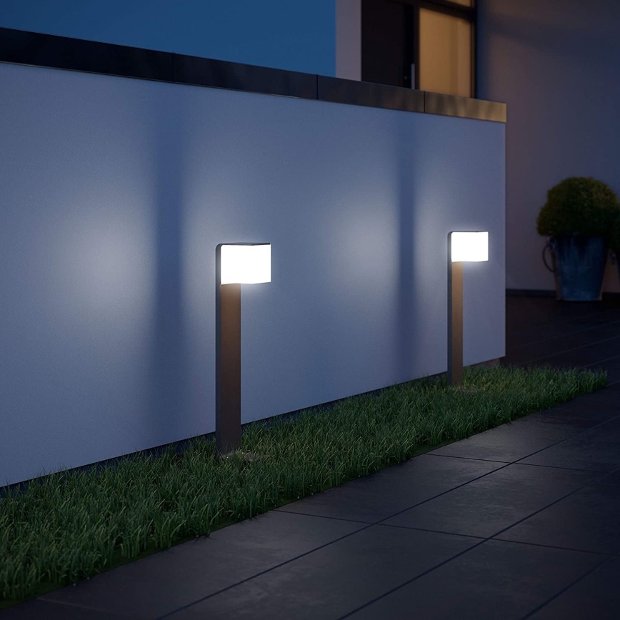 Steinel 055486 - LED Lámpara exterior con sensor CUBO LED/9,5W/230V IP44 plateada