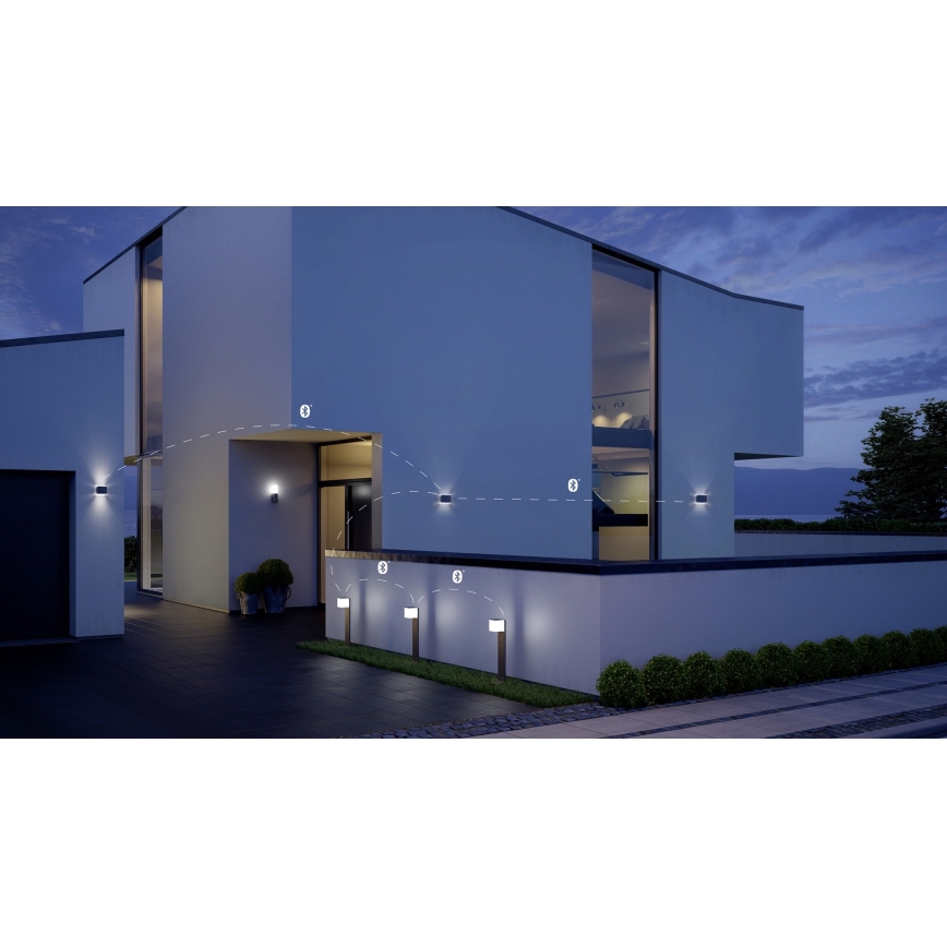 Steinel 055486 - LED Lámpara exterior con sensor CUBO LED/9,5W/230V IP44 plateada