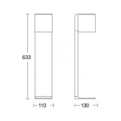 Steinel 055486 - LED Lámpara exterior con sensor CUBO LED/9,5W/230V IP44 plateada