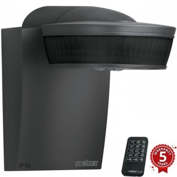 Steinel 056636 - Sensor de movimiento SensIQ IP54 antracita + control remoto