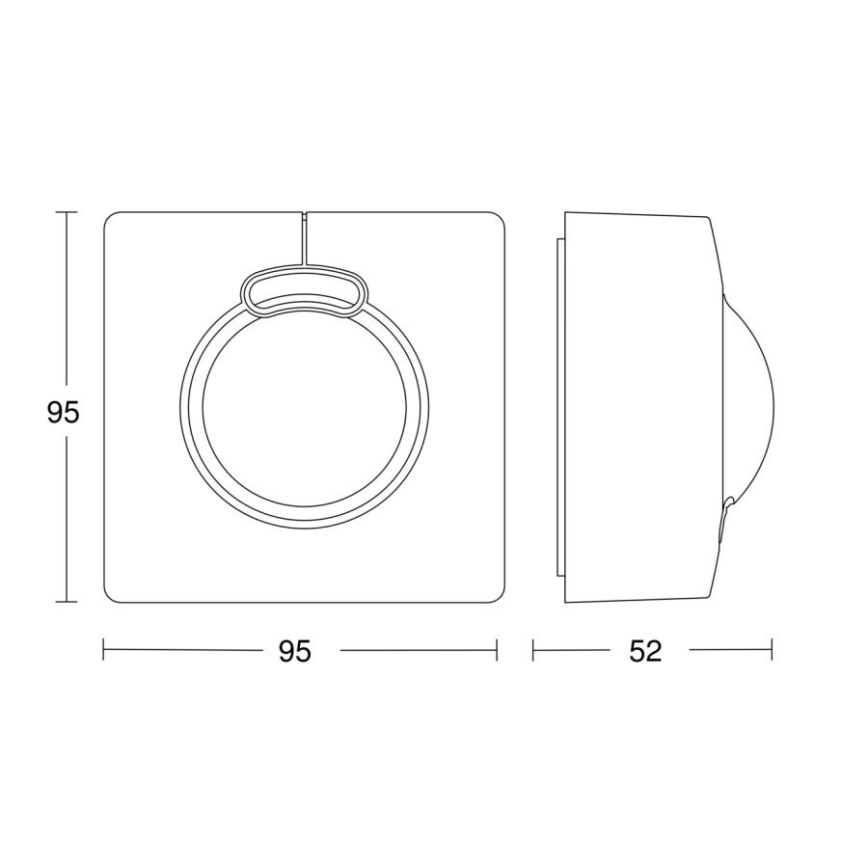 Steinel 057312 - Sensor de movimiento HF 3360 DALI-2 cuadrado blanco IP54