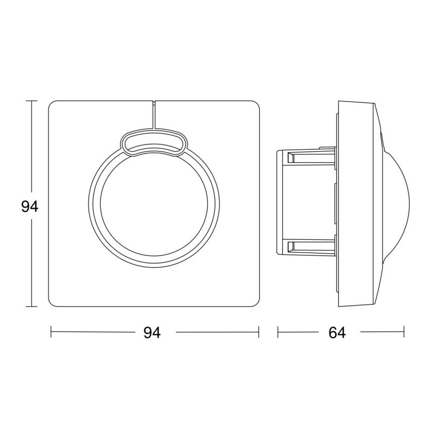 Steinel 057336 - Sensor de movimiento HF 3360 DALI-2 cuadrado blanco