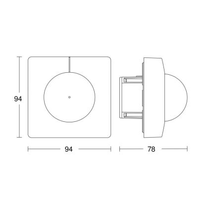 Steinel 058173 - Sensor de movimiento IS 3360 KNX cuadrado blanco