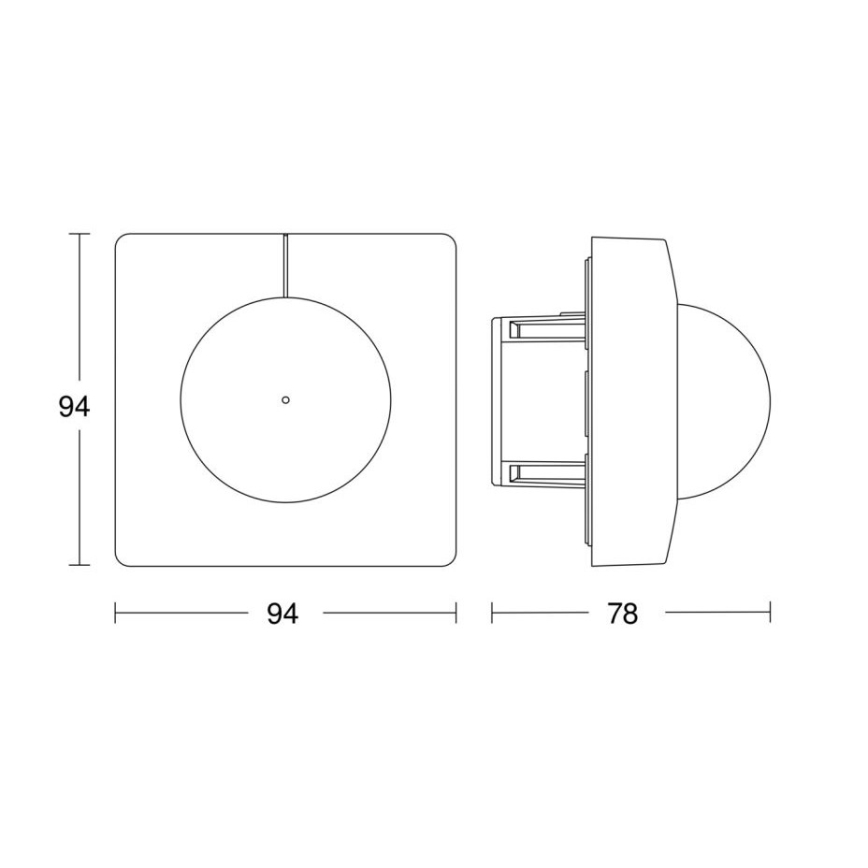 Steinel 058173 - Sensor de movimiento IS 3360 KNX cuadrado blanco