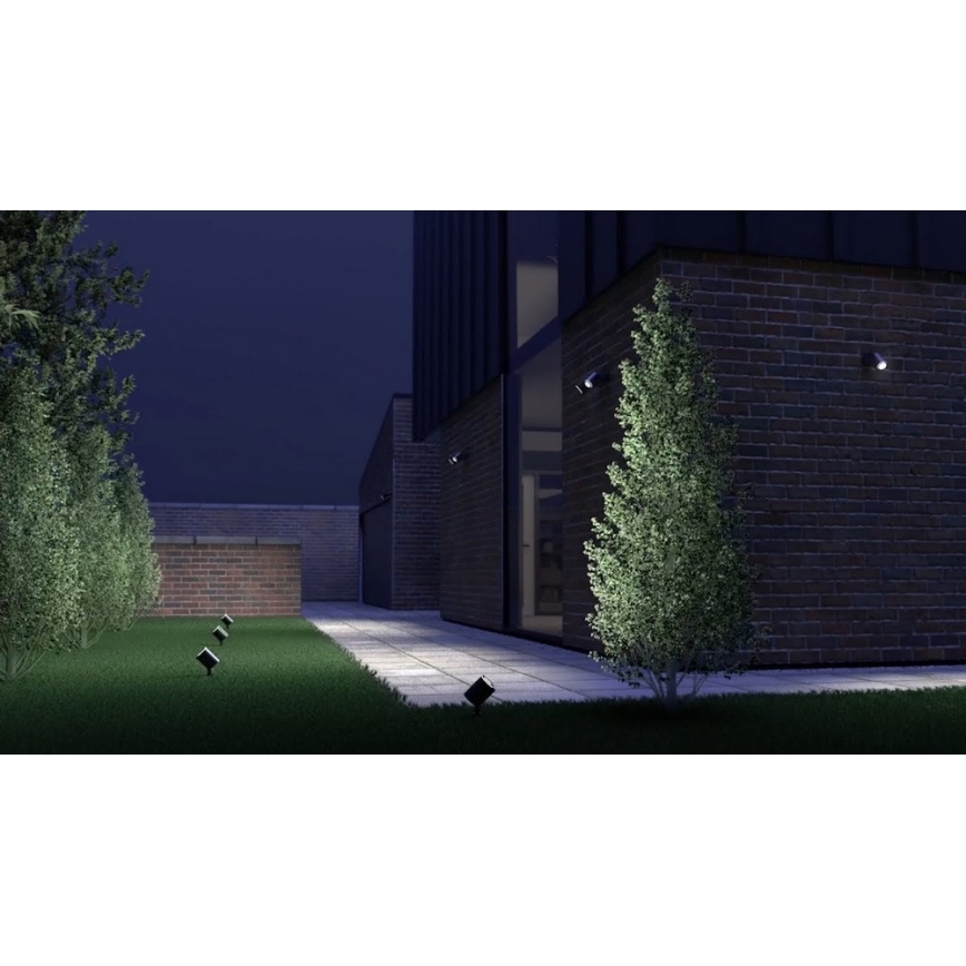 Steinel 058647 - Lámpara exterior con sensor SPOT DUO 2xGU10/7,5W/230V IP44