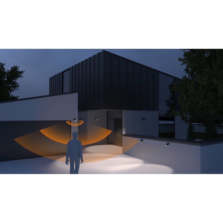 Steinel 058647 - Lámpara exterior con sensor SPOT DUO 2xGU10/7,5W/230V IP44