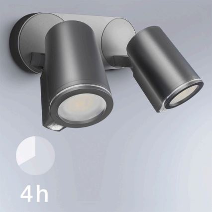 STEINEL 058654 - Aplique para exterior LED con sensor SPOT DUO 2xGU10/7,5W/230V IP44