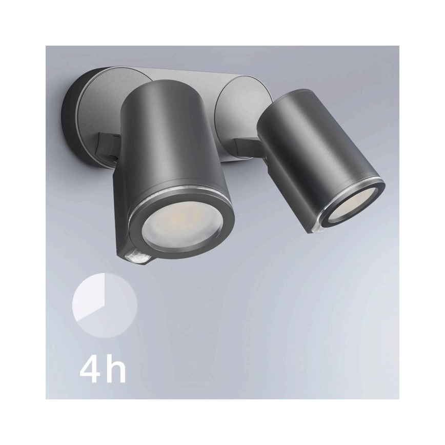 STEINEL 058654 - Aplique para exterior LED con sensor SPOT DUO 2xGU10/7,5W/230V IP44
