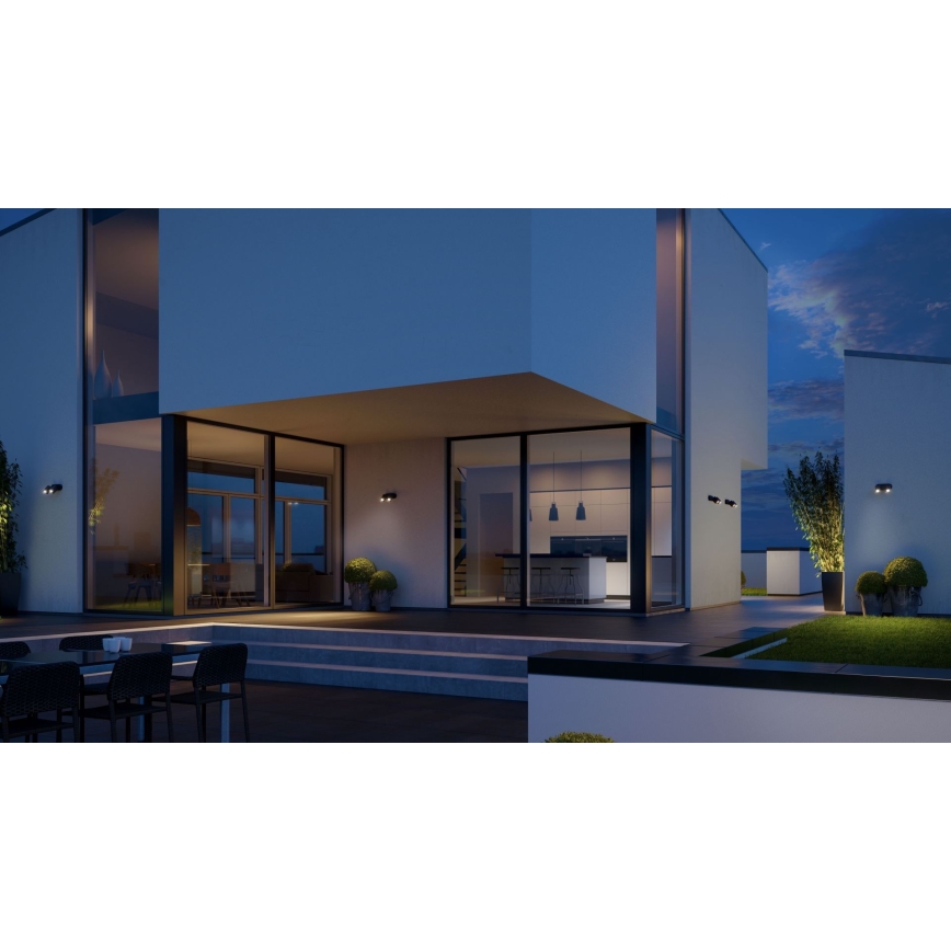 STEINEL 058654 - Aplique para exterior LED con sensor SPOT DUO 2xGU10/7,5W/230V IP44