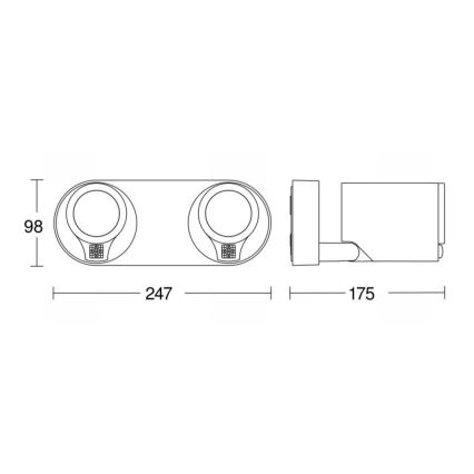 STEINEL 058654 - Aplique para exterior LED con sensor SPOT DUO 2xGU10/7,5W/230V IP44