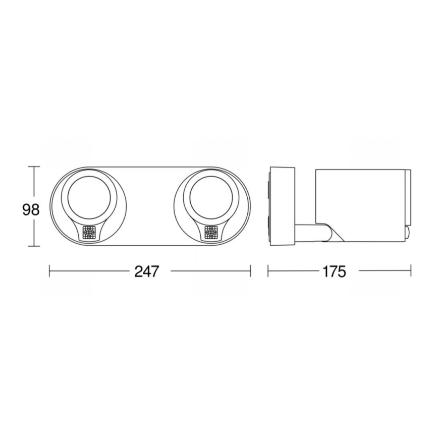 STEINEL 058654 - Aplique para exterior LED con sensor SPOT DUO 2xGU10/7,5W/230V IP44