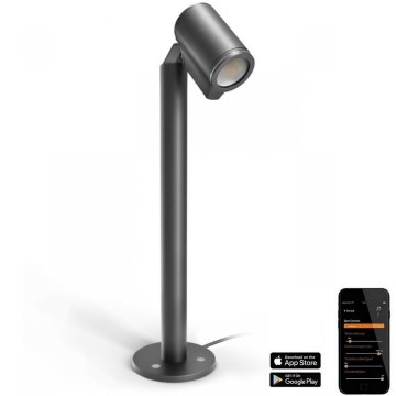 Steinel 058678 - Lámpara exterior LED con sensor crepuscular SPOT WAY 1xGU10/7,86W/230V IP44 antracita