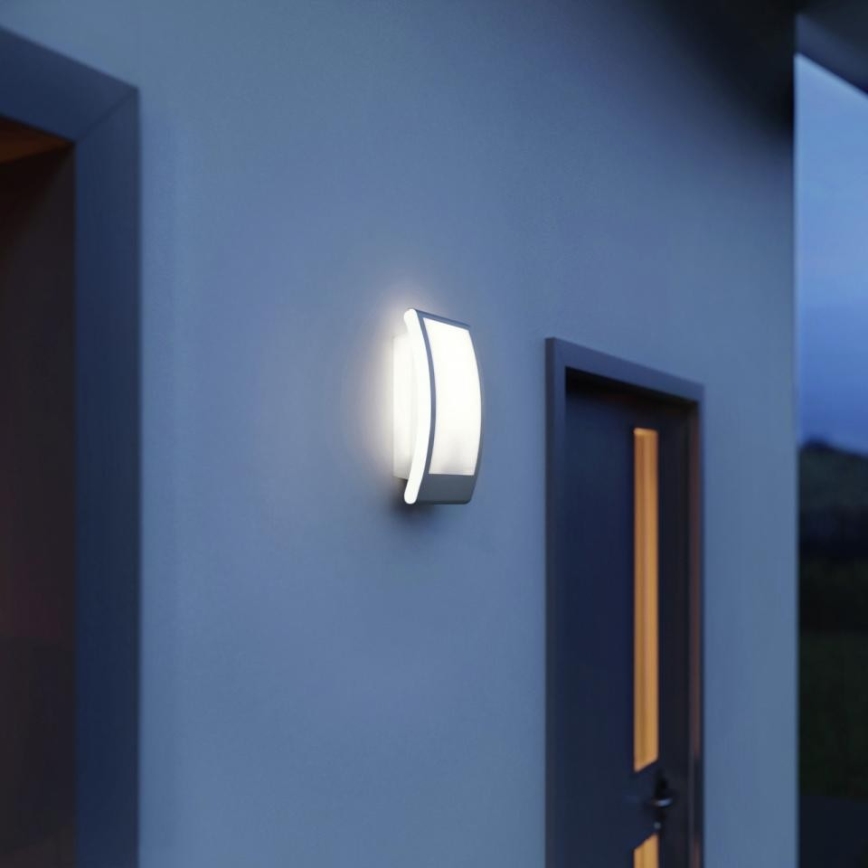 Steinel 065782 - Aplique de exterior con sensor crepuscular L 22 1xE27/60W/230V IP44 acero inoxidable