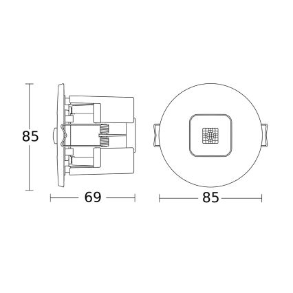 Steinel 067144 - Detector de presencia empotrable IR MICRO OFFICE DALI2