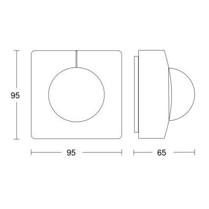 Steinel 068523 - Sensor de movimiento IS 3360 40m COM1 IP54 cuadrado negro