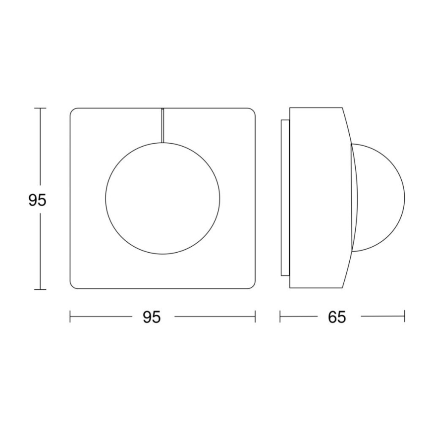 Steinel 068561 - Sensor de movimiento IS 3360 40m V3 KNX IP54 cuadrado negro