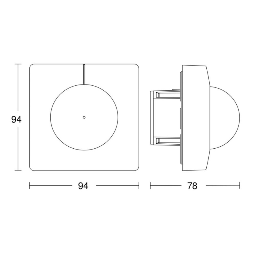 Steinel 068578 - Detector de movimiento IS 3360 40m V3 KNX cuadrado negro
