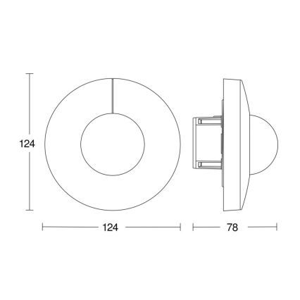 Steinel 068592 - Detector de movimiento IS 3360 40m V3 KNX redondo negro