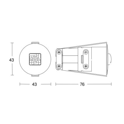 Steinel 068639 - Detector de presencia IR Quattro MICRO 6m COM1 IP65 negro
