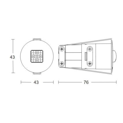 Steinel 068646 - Detector de presencia IR Quattro MICRO 6m KNX IP65 redondo negro
