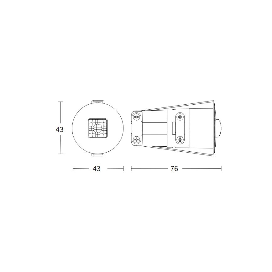 Steinel 068646 - Detector de presencia IR Quattro MICRO 6m KNX IP65 redondo negro