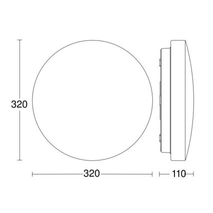 Steinel 069766- Plafón LED para baños RSPRO P2 LED/14W/230V 3000K IP54