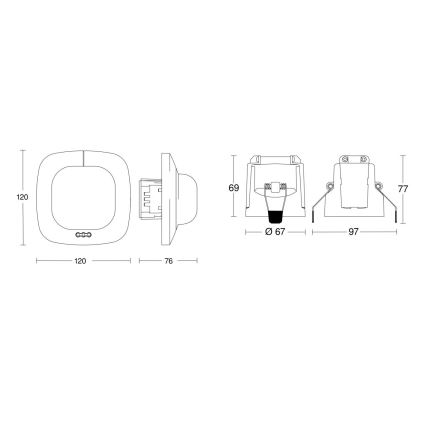 Steinel 079345 - Detector de presencia IR QUATTRO COM1 230V blanco