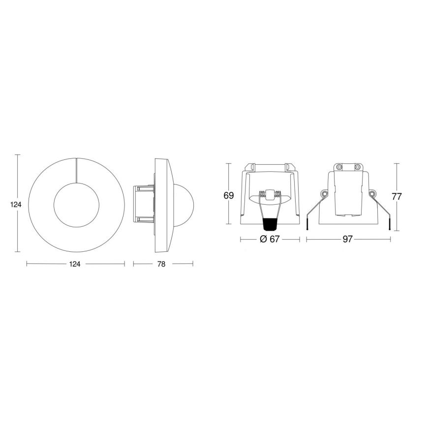 Steinel 079703 - Sensor de movimiento IS 345 KNX IP54 redondeado blanco
