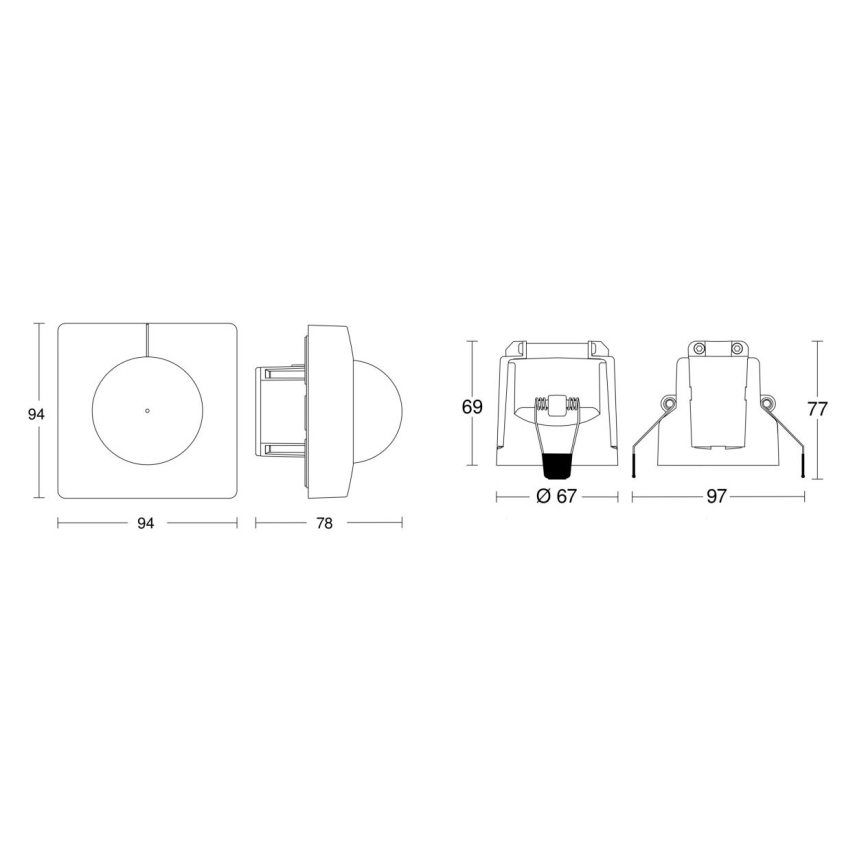 Steinel 080624 - Sensor de movimiento IS 3360 DALI-2 APC cuadrado blanco