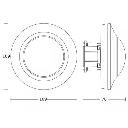 Steinel 087814 - Sensor de movimiento MD-8 ECO COM1 360° blanco