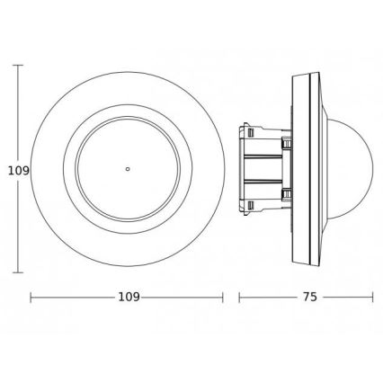 Steinel 088026 - Sensor de movimiento empotrable con un sensor de presencia PD-24 ECO KNX 360° negro