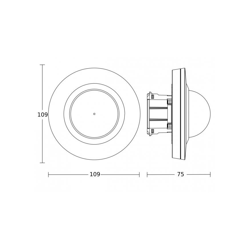 Steinel 088248 - Sensor de movimiento empotrable con un sensor de presencia PD-24 ECO DALI-2 360° negro