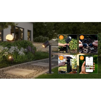 Steinel 089337 - Lámpara exterior LED RGBW LED/7,9W/24V IP65