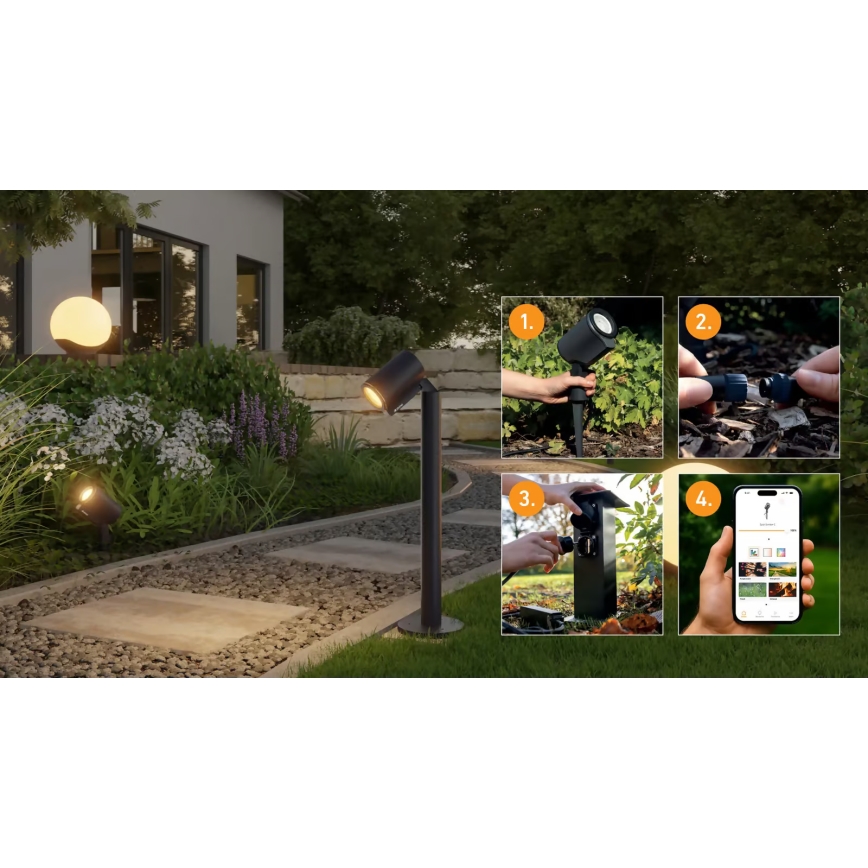 Steinel 089337 - Lámpara exterior LED RGBW LED/7,9W/24V IP65