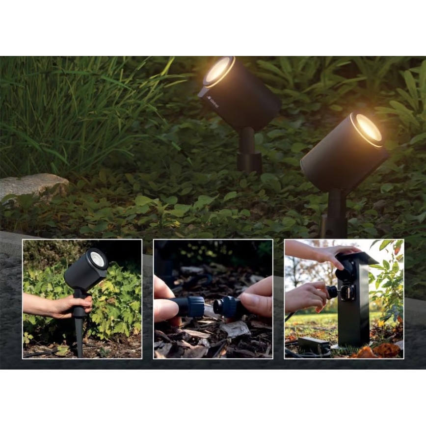 Steinel 093907 - Kit básico LED RGBW, 2x lámparas exteriores LED/7,8W/24V IP65