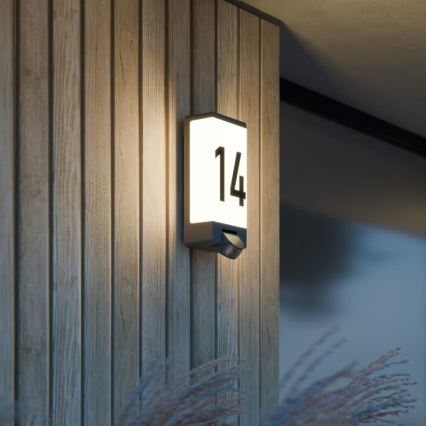 Steinel 094263 - Lámpara para número de casa con sensor, 1xE27/15W/230V, L 14 S, IP44