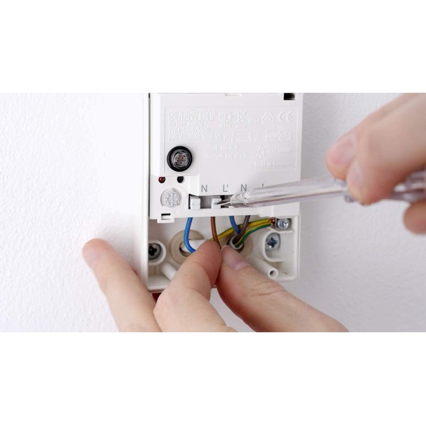 STEINEL 550615 - Interruptor crepuscular NightMatic 3000 Vario blanco IP54