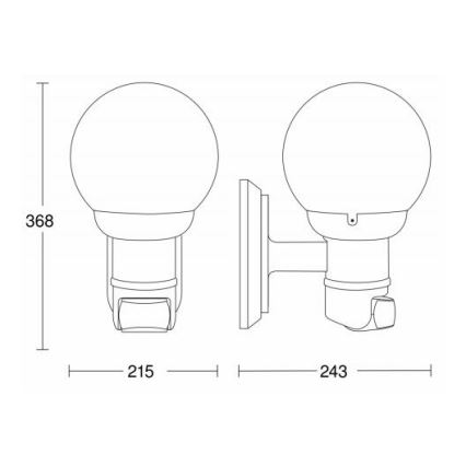 STEINEL 634216 - L 560 S Aplique con sensor exterior negro IP44