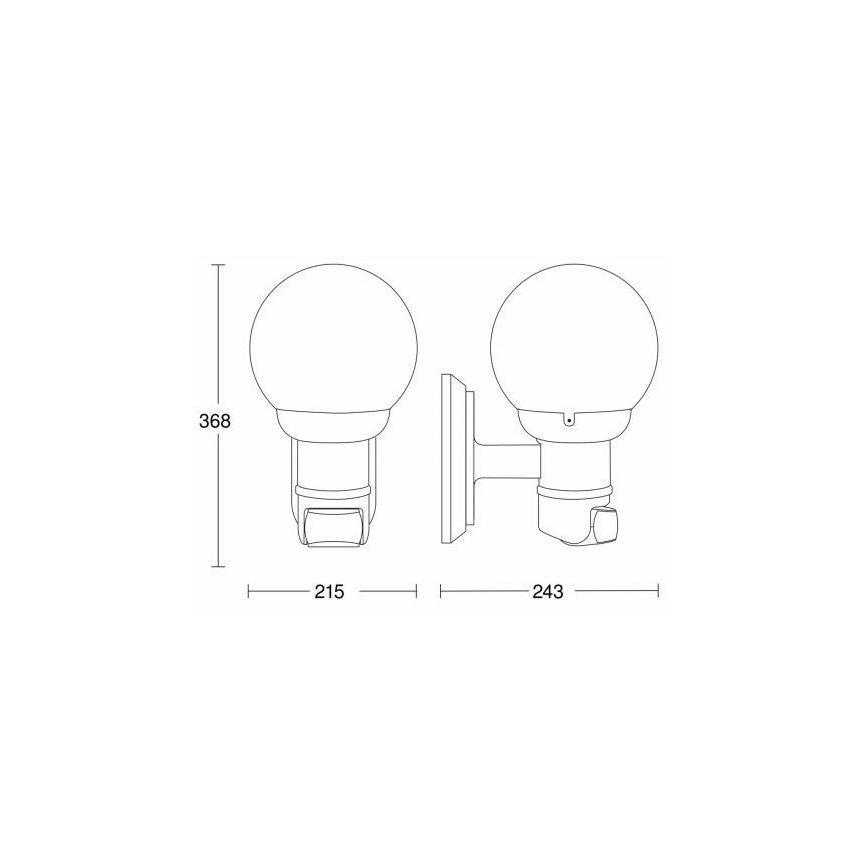STEINEL 634216 - L 560 S Aplique con sensor exterior negro IP44