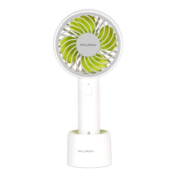 Stylies - Ventilador de mano recargable LACERTA 4W/5V 2500 mAh blanco