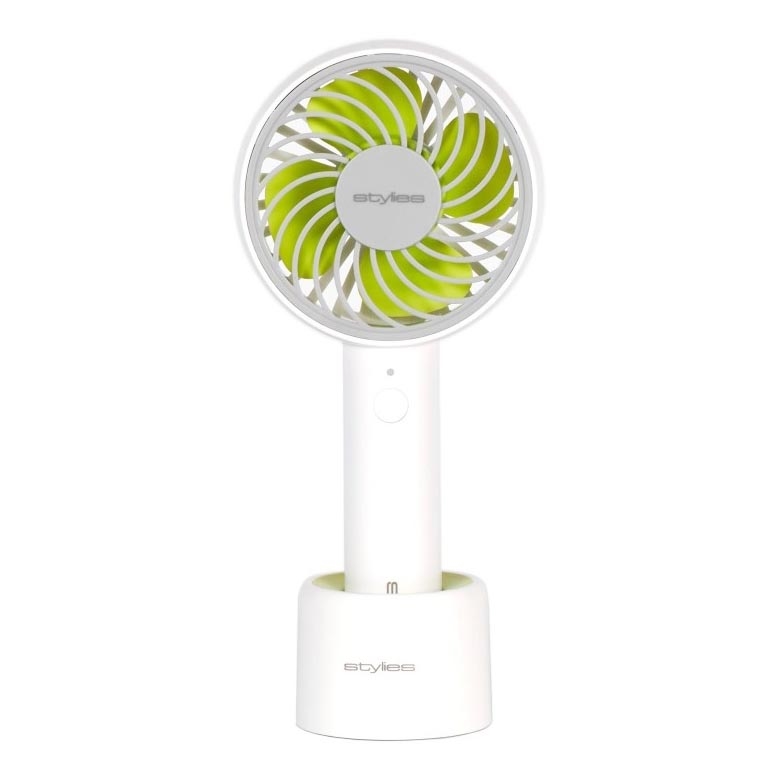 Stylies - Ventilador de mano recargable LACERTA 4W/5V 2500 mAh blanco