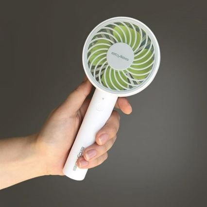 Stylies - Ventilador de mano recargable LACERTA 4W/5V 2500 mAh blanco