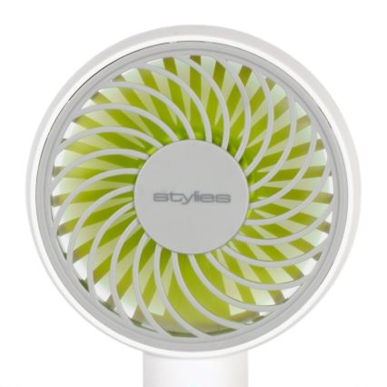 Stylies - Ventilador de mano recargable LACERTA 4W/5V 2500 mAh blanco