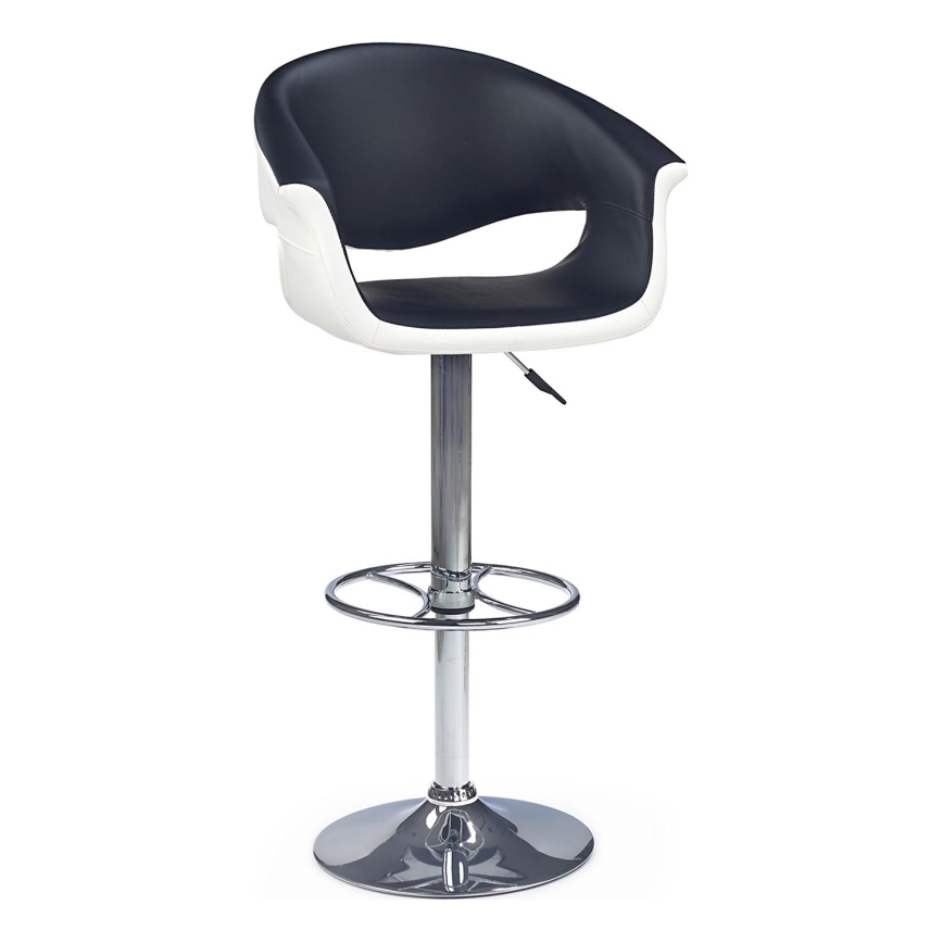 Taburete 115x60 cm blanco/negro/cromo brillante