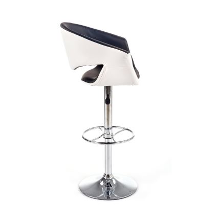 Taburete 115x60 cm blanco/negro/cromo brillante