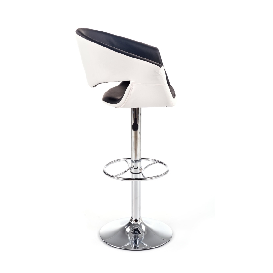 Taburete 115x60 cm blanco/negro/cromo brillante